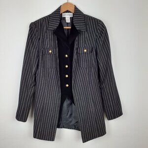 Suchada Pinstripe Velvet Vest Blazer Size 8. Black Festival Renaissance Cosplay